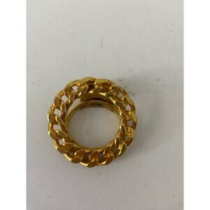 west Germany gold tone round brooch clip